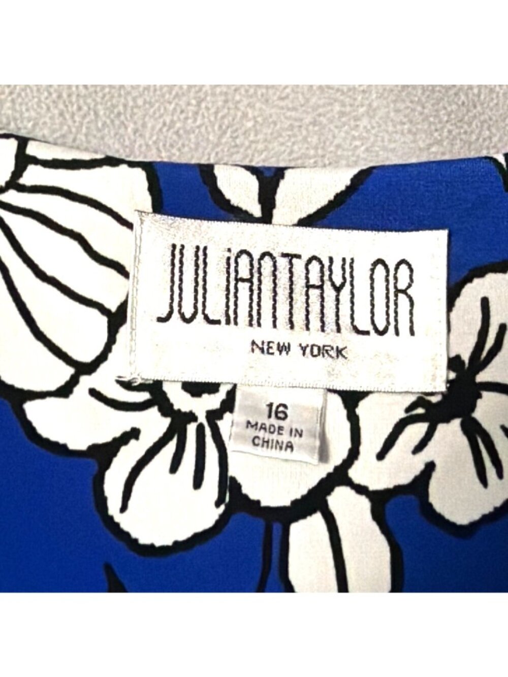 Julian Taylor Womens Blue & White Floral Dress With Ruffled Cardigan Size 16 - Picture 5 of 7